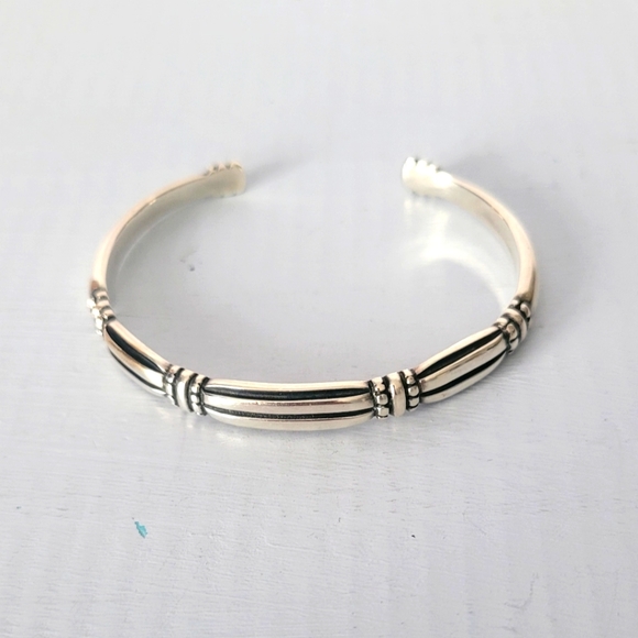 James Avery Retired Sterling Silver Thatch Cuff Bracelet...